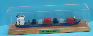 Multi purpose vessel "Vechtdiep" (1 p.) NL from Modellbau Conrad in 1:700 in showcase